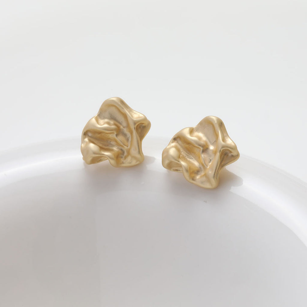 Irregular Ear Post With Loop, S925 Silver Ear Pin Nickel Free, Gold/Silver/Matte Gold Ear Stud, Hypoallergenic Earring Findings BB036