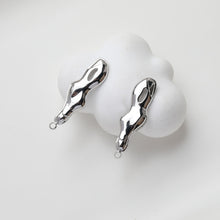 Load image into Gallery viewer, Irregular Ear Post With Loop, S925 Silver Ear Pin Nickel Free Earrings, Gold/Silver Ear Stud, Hypoallergenic Earring Findings GE120