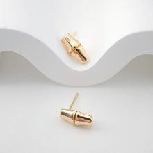 Load image into Gallery viewer, Gold Bamboo Earring Post With Loop, Bamboo Stud Earring Nickel Free, Hypoallergenic Earring Findings ZX176