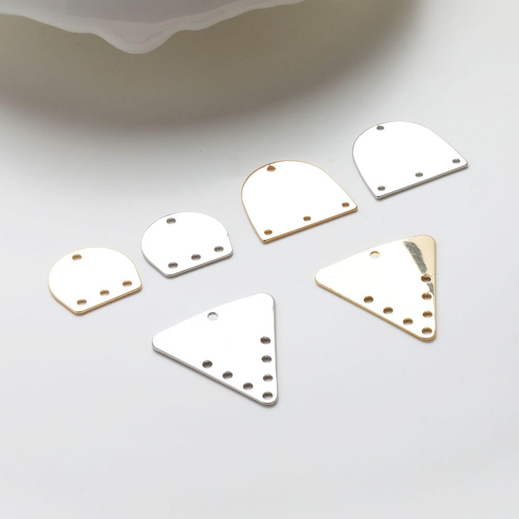 10pcs Geometric Link Connectors, Metal Blank, 14K Gold Plated, Triangle Blank Connectors, Arch Connectors Charm, Jewelry Findings GZ723