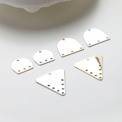 10pcs Geometric Link Connectors, Metal Blank, 14K Gold Plated, Triangle Blank Connectors, Arch Connectors Charm, Jewelry Findings GZ723