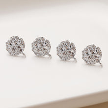 Load image into Gallery viewer, Round Lava Ear Post With Loop, S925 Silver Ear Pin Nickel Free Earrings, Gold/Silver Ear Stud, Hypoallergenic Earring Findings JG004