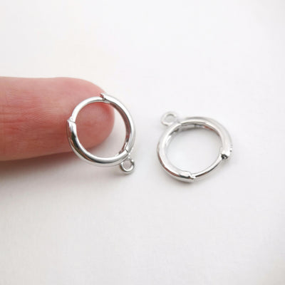 Gold/Silver Round Ear Hoops, 13x16mm, 18K Gold Plated Leverback Earrings, Huggie Hoops Earring ZX161