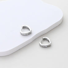 Load image into Gallery viewer, Heart Earring Hoops, Gold Plated Huggie Hoop Earring, Pave CZ, Leverback Earring, DIY Earring  Findings, Handmade Earring Supplies S1407