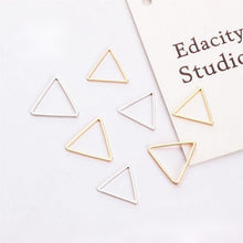 تحميل الصورة إلى عارض المعرض، 10 قطع مثلثات، قلادة مخرمة، سحر مثلث مطلي بالذهب/الفضة عيار 18 قيراطًا، قلادة BY021-ZX7041