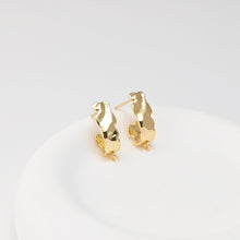 تحميل الصورة إلى عارض المعرض، أقراط مطوية على شكل حرف U مع حلقة، مطلية بالذهب عيار 18 قيراطًا، خالية من النيكل، دبوس من الفضة الاسترلينية S925، أقراط أذن مضادة للحساسية D0458