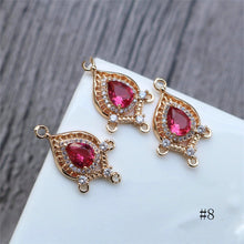Load image into Gallery viewer, 10pcs Boho Connector Pendant, CZ Pave Charm, 14K Gold Plated CZ Pave, Necklace Making Charm, Jewelry Findings HL053