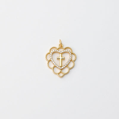 Cubic Heart Charms, 18K Gold Plated CZ Pave Love Charms, Bracelet Necklace Making Pendants, Jewelry Findings S20551