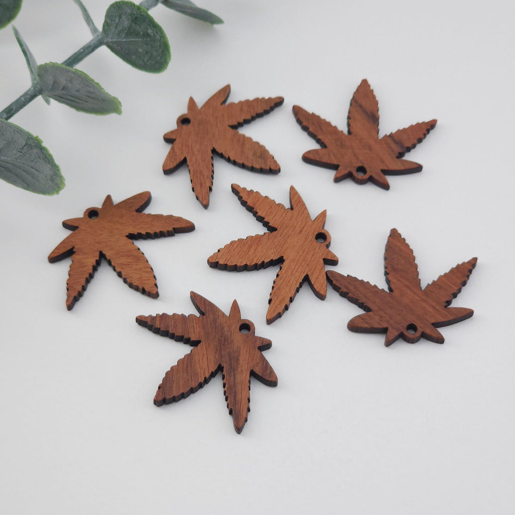 Maple Leaf Shape Wood Charms, Wooden Pendant, Reclaimed Walnut Wood, Geometric Statement Wood Earrings Diy Ideas JT1003