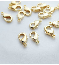 Cargar imagen en el visor de la galería, 10 cierres de langosta chapados en oro brillante de 18 quilates, 10 mm, para hacer collares y pulseras, accesorios de joyería S017-ZX7032