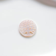Load image into Gallery viewer, Pink Tree of Life, Mother-of-Pearl, MOP Shell Pendant, Engraved Pink Nacre, Shell Charm, Mother of Pearl Jewelry Making Findings RY017