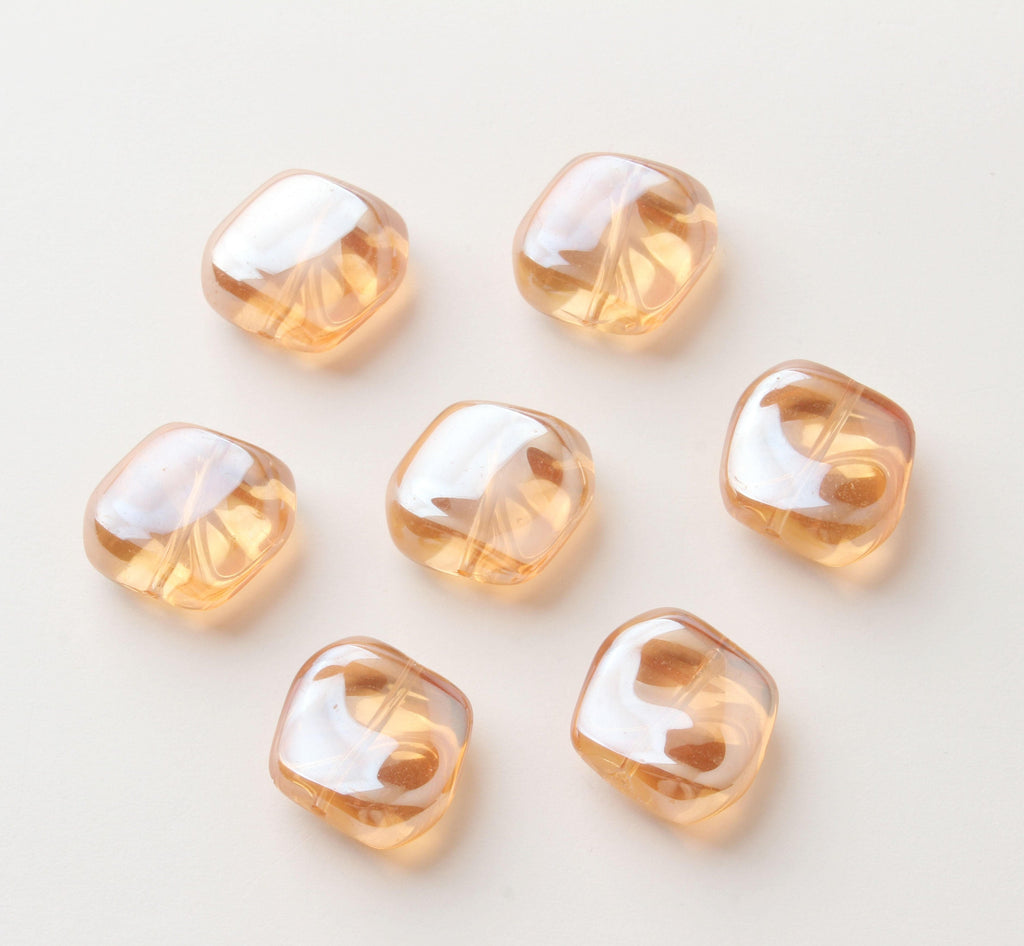 Irregular Square Glass Beads, 19x7mm, Crystal Glass Loose Beads for Jewelry Making, DIY Beads Finding GZ019