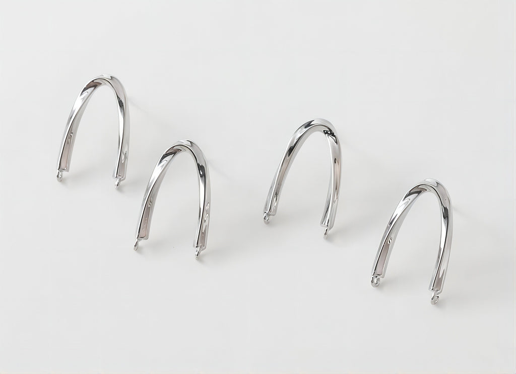 14K Gold  U Shape Earring Post With 2 Loops, Arch Ear Studs, S925 Silver Ear Pin Nickel Free Earrings, Hypoallergenic Earring Findings G0015