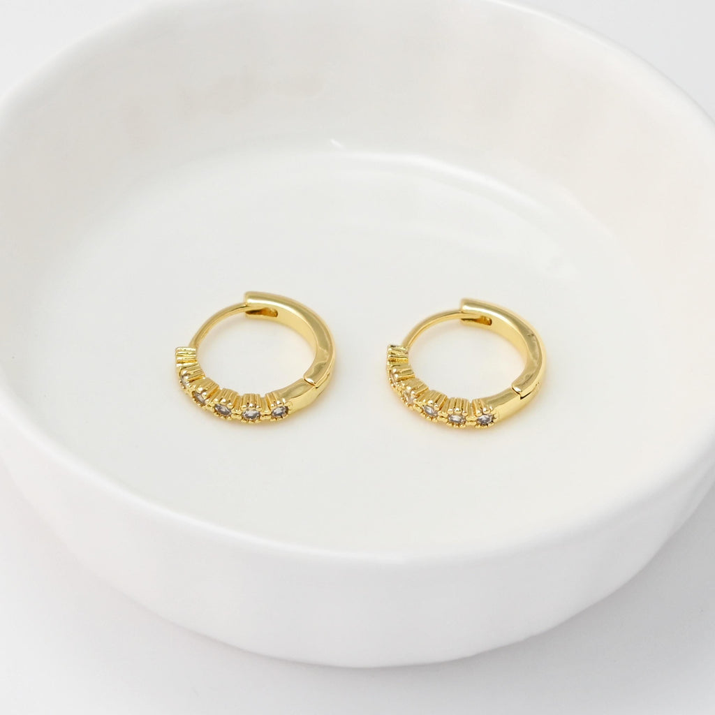 Cubic Zircon Earring Hoop, Gold Plated Huggie Hoop Earring, Leverback Earring, DIY Earring  Findings,Handmade Earring Supplies D0518-D0516