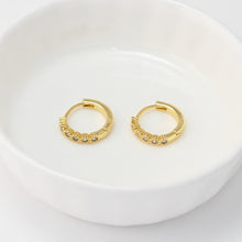 Load image into Gallery viewer, Cubic Zircon Earring Hoop, Gold Plated Huggie Hoop Earring, Leverback Earring, DIY Earring  Findings,Handmade Earring Supplies D0518-D0516