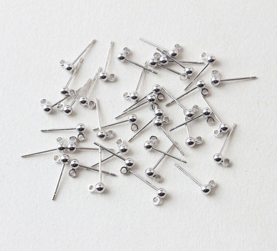 10pcs Ball Stud Earring Post,Stud Earring With Loop , Gold/Silver Ball Post Earring,Hypoallergenic Earring Post,Earring Findings -D0007