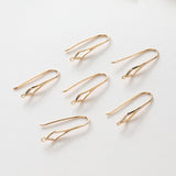 قرط أذن بتصميم مفتوح على شكل ماسة، قرط أذن من النحاس المطلي بالذهب الحقيقي عيار 18 قيراطًا مع حلقة، خالٍ من النيكل، BB008