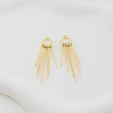 Load image into Gallery viewer, Gold Tassel Pendant with Long Bar, 18K Gold Plated Earring Tassel Pendant, Earring Findings ZX357