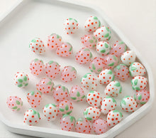 Load image into Gallery viewer, Creamy Pink/White Strawberry Glaze Beads, 14mm, Glaze Loose Beads for Jewelry Making, Bracelet DIY Beads Finding GZ074