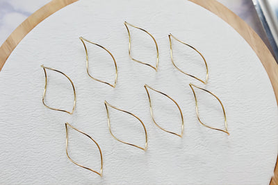 10pcs Drop Closed Connector, 14K Shiny Gold/Silver Plated Drop Openwork Pendant 3x1.5mm for Jewelry Making Supply JH006