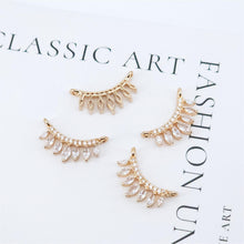 Load image into Gallery viewer, CZ Pave Crown-shaped Charm, Cubic Zircon Crystal Pendant, Bracelet Necklace Pendant, 14K Real Gold Plated, Jewelry Findings STG009-F109