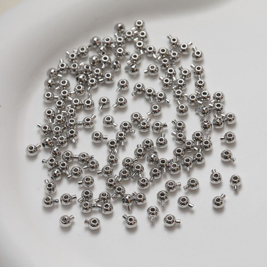 20pcs 18K Gold Plated Crimp End Beads, Bead Ends 3.3mm, hole 1mm, Jewellery Making Findings GZ366