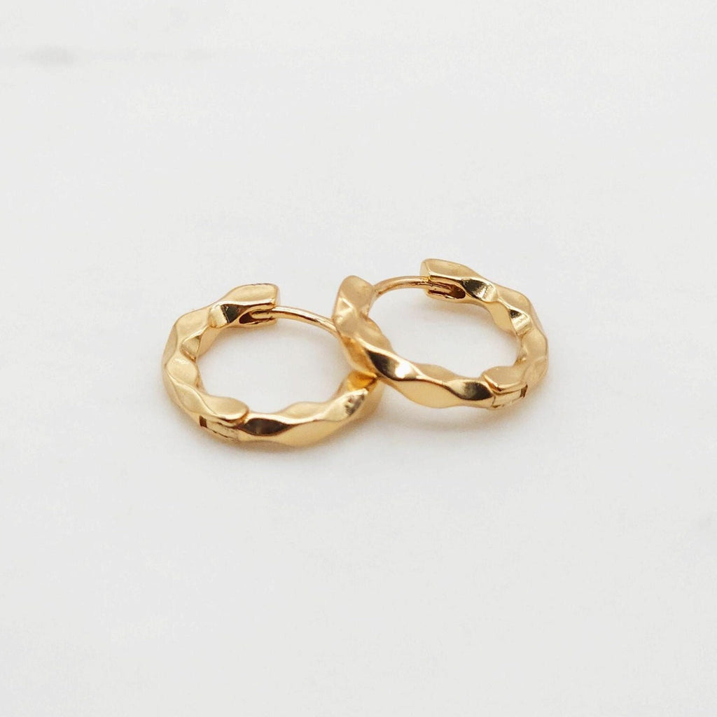 Gold Ear Hoops, 18mm, 18K Gold Plated Leverback Earrings, Huggie Hoops Earring S20417