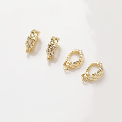 14K Gold Plated Pendant Top, Teardrop Connector, Pendant Snap on Bails, Clasp Link, 14x8mm, Jewelry Making GZ322