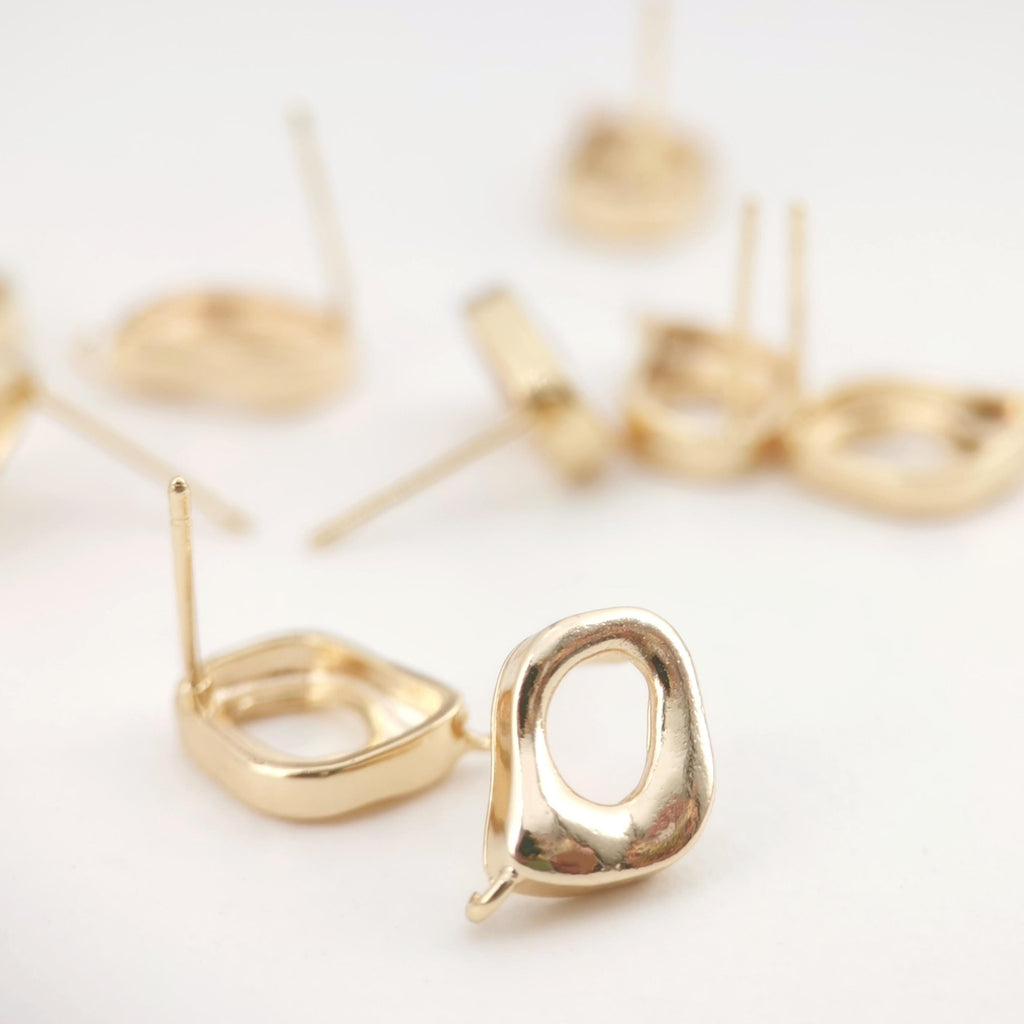 4pcs Irregular Ear Post With Loop, S925 Silver Ear Pin Nickel Free Earrings, Geometric Ear Stud, Hypoallergenic Earring Findings ZX036