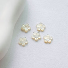 Load image into Gallery viewer, Flowers White Mother-of-Pearl, MOP Shell, Pearl Oyster, Engraved White Nacre, Shell Charm, Mother of Pearl Jewelry Making Findings RY025