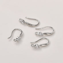 Load image into Gallery viewer, 14K Gold Plated Earring Hooks, Clear Cubic Pave, Nickel Free, Fish Hooks Earrings for Jewelry Making LL159-ZX7006