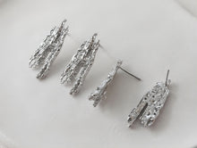 Load image into Gallery viewer, Irregular Ear Post With Loop, S925 Silver Ear Pin Nickel Free Earrings, Gold/Silver Ear Stud, Hypoallergenic Earring Findings G0022-D0313