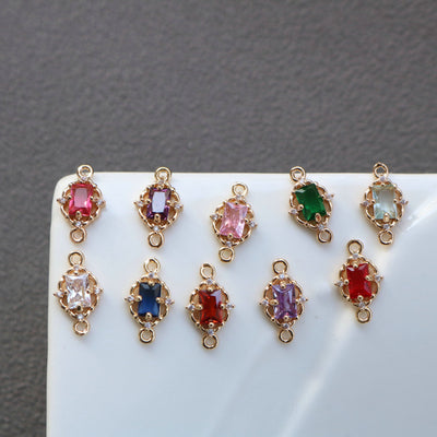 CZ Vintage Charm, 18K Gold Plated Connector, 15mm, Necklace Bracelet Making Pendant HL050-F042