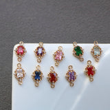 CZ Vintage Charm, 18K Gold Plated Connector, 15mm, Necklace Bracelet Making Pendant HL050-F042