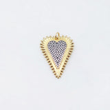 Colgante de corazón con pavé cúbico, chapado en oro de 18 quilates, colgante de amor, colgantes para collares, accesorios de joyería S20477