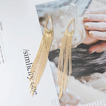 Load image into Gallery viewer, Gold Chain Tassel Pendant, Gold Wheat Style Chain Charm, 18K Gold Plated Earring Chain Pendant, Earring Findings ZX347