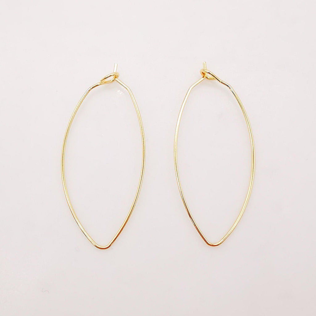 20pcs- Oval Shape Wires Pendant, Gold Plated Earring Finding, 19x38mm, Nickel Free, DIY Earring Charms, Earring Making Findings Z038