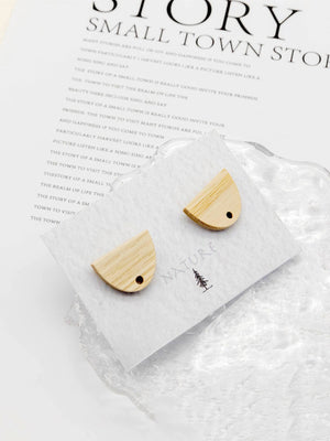 4PCS Wood Earrings, Semi-ellipse  Shape Wooden Earrings for women, Reclaimed Ash Wood,  Geometric Statement Earrings Finding  JT909