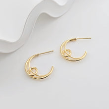Load image into Gallery viewer, Moon Ear Post, Knot Earring Post, C Shape Ear Post, Nickel Free Earrings, Gold Ear Stud, Hypoallergenic Earring Findings ZX292