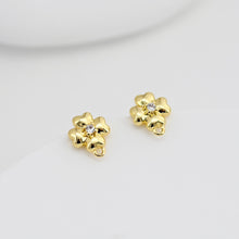 Load image into Gallery viewer, Bowtie Pave CZ Earring Post, 18K Gold/Silver Plated, S925 Silver Pin Nickel Free Earrings, Hypoallergenic Earring Findings D0399