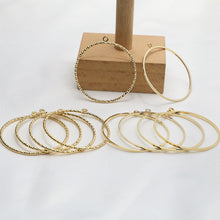 Load image into Gallery viewer, 10pcs- 14K Gold Plated Circle Pendant with loop, 35mm, Nickel Free Circle Charm, Connectors, DIY Jewelry Making Findings BY018