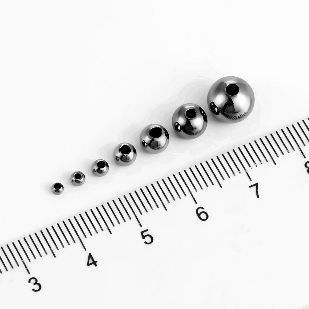 Black Plated Beads, Gold Spacer Beads, 14k gold round beads,3mm/4mm/5mm/6mm, Spacer Beads For Jewelry making