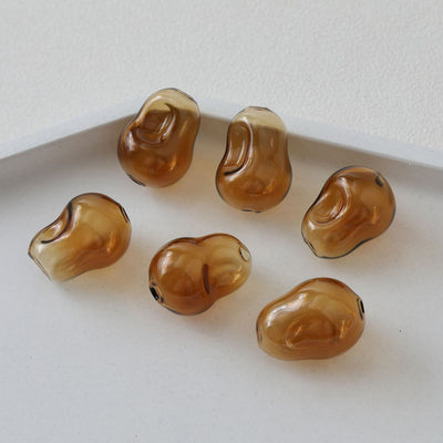 Glass Bubble Beads, Pear Concave Glass Beads, Colorful Hand Blown Hollow Round Globes for Jewelry Making, DIY Beads Finding GZ559