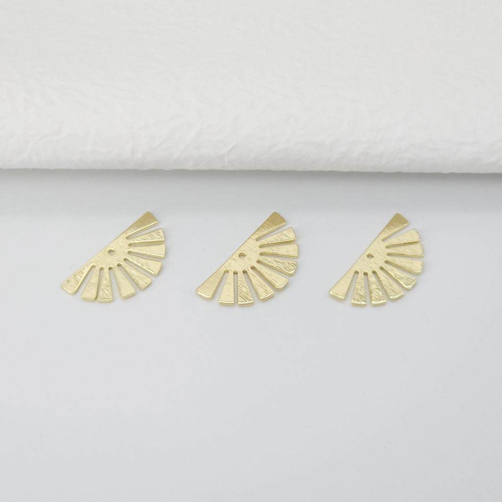 10 dijes semicirculares chapados en oro de 18 quilates, accesorios de arcilla para hacer aretes, suministros hechos a mano para hacer aretes, D0003