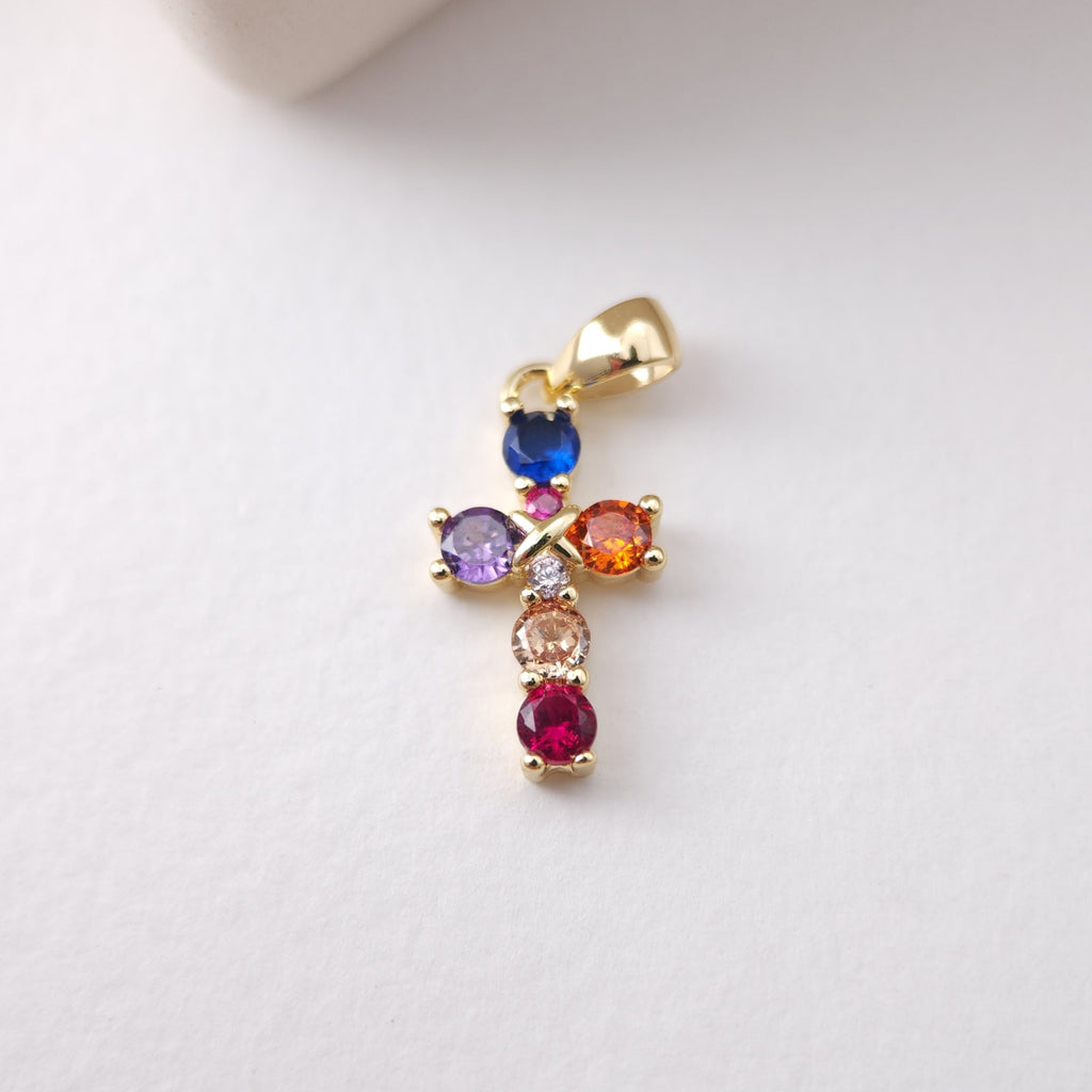 Cross Charms, CZ Pave Cross Pendant, Multiple Cross Styles, 18K Gold Plated Brass, Necklace Making Charms, Jewelry Findings S1198