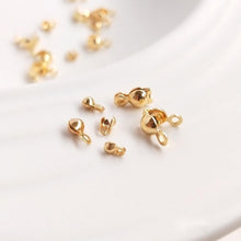 Load image into Gallery viewer, 100pcs 14K Gold Plated Calottes Crimps, Bead Ends (4mm/5mm/6mm/8mm), Jewellery Making Findings YY008