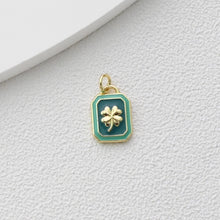 Load image into Gallery viewer, Enamel Card Charms Collections, Evil Eye, Flower Pendant, Owl Pendant , 18K Gold Plated, Necklace Making Charms, Jewelry Findings S1373