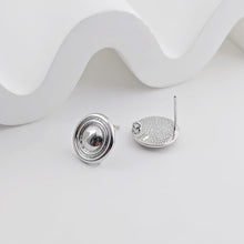 Load image into Gallery viewer, 18K Gold Round Engraved Post With Loop, Round Stud Earring Nickel Free, 13.5mm, Hypoallergenic Earring Findings ZX264