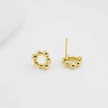 Load image into Gallery viewer, 18K Gold Drop Circle Post With Loop, S925 Silver Pin, Round Stud Earring Nickel Free, 10*9.7mm, Hypoallergenic Earring Findings D0397