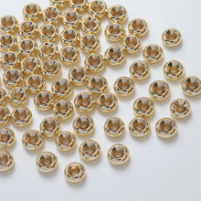 Load image into Gallery viewer, 50pcs- 14K Gold Donut Spacer Beads, Tone Rondelle Spacer Beads, 4mm,5mm,6mm,8mm, Bracelet Making, Jewelry Finding SC031